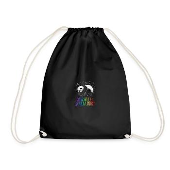 Offizielles Schlafshirt Panda Pandabär Nachtshirt - Turnbeutel - Schwarz - Vorne