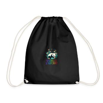 Offizielles Schlafshirt Panda Pandabär Nachtshirt - Turnbeutel - Schwarz - Vorne