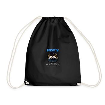Positiv Müde Panda Pandabären Fun Nachthemd Pajama - Turnbeutel - Schwarz - Vorne