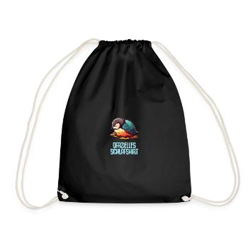 Offizielles Schlafshirt Nachthemd Pyjama Pinguin - Turnbeutel - Schwarz - Vorne