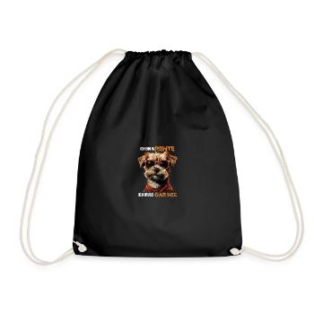 Ich bin in Rente ich muss garnix lustiges Hund Dog - Turnbeutel - Schwarz - Vorne