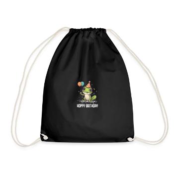 Frosch Happy Birthday Hoppy Birthday Cute Frog - Turnbeutel - Schwarz - Vorne