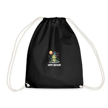 Frosch Happy Birthday Hoppy Birthday Cute Frog - Turnbeutel - Schwarz - Vorne