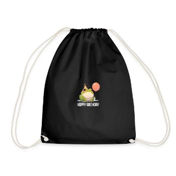 Frosch Happy Birthday Hoppy Birthday Cute Frog - Turnbeutel - Schwarz - Vorne