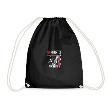 Lustiges JGA Shirt für den Männerabend - Turnbeutel - Schwarz - Vorne