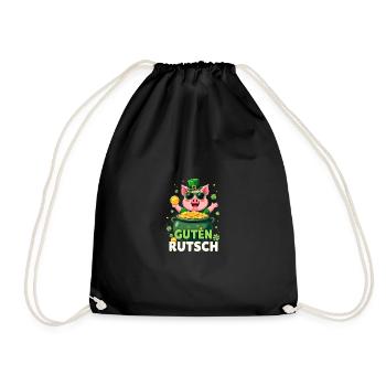 Réveillon du Nouvel An - Cochon chanceux Nouvel An - Sac de sport léger - noir - Devant