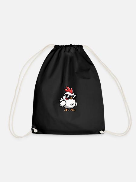 Huhn Cool Tier - Turnbeutel - Schwarz