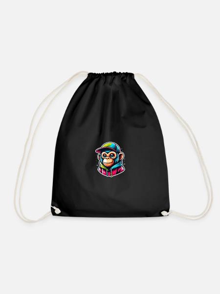 Casquette à capuche Monkey - Sac de sport léger - noir