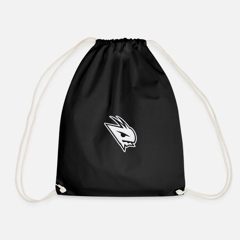 logo_bordado - Drawstring Bag - black