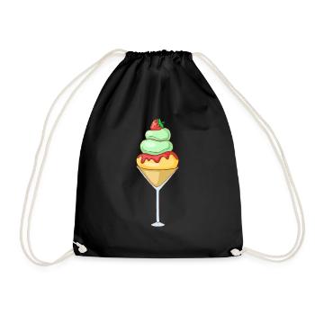 Crème glacée, crème glacée, crème glacée, crème glacée, boule, crème glacée, sundae - Sac de sport léger - noir - Devant