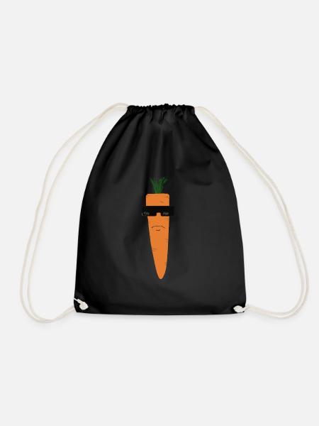 Carrot carrot carrot vegetable fruit gift idea - Drawstring Bag - black