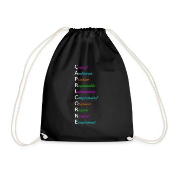 CAPRICORNE Créatif Ambitieux Prudent Responsable - Sac de sport léger - noir - Devant