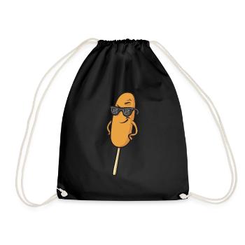 Corn Dog Corndog - Drawstring Bag - black - Front