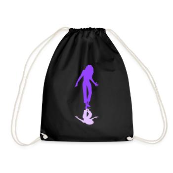 DJ Party Woman Dancing Shadow Reflection Silhouette - Drawstring Bag - black - Front