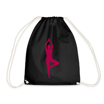Yoga Forms Silhouettes - Drawstring Bag - black - Front