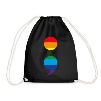 Semicolon Suicide Prevention Semicolon Semi Colon - Drawstring Bag - black - Front