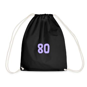 80. 80 YEARS. 80th ANNIVERSARY. 80TH BIRTHDAY. - Drawstring Bag - black - Front