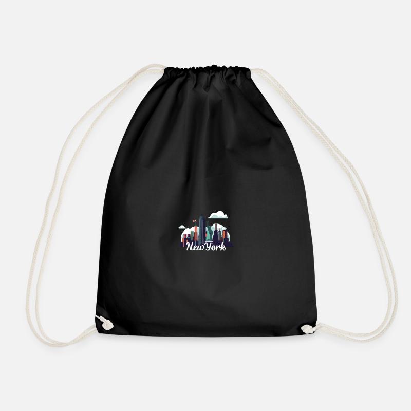 New York Skyline Splash - Drawstring Bag - black