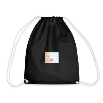Summer beach starfish and shells - Drawstring Bag - black - Front