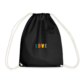 ICH LIEBE DICH. ICH LIEBE DICH. LIEBE. LIEBE. HERZ. - Turnbeutel - Schwarz - Vorne