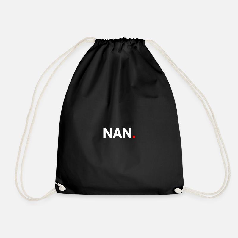 NAN. | Minimalist humor expression - Drawstring Bag - black