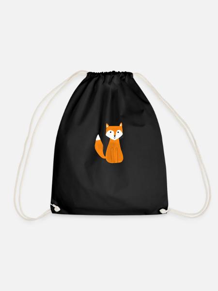 Fox - Drawstring Bag - black