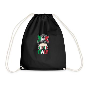 Italia Italian Italian Italy - Drawstring Bag - black - Front