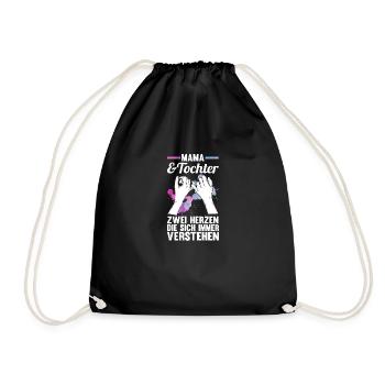 Maman et fille - Sac de sport léger - noir - Devant