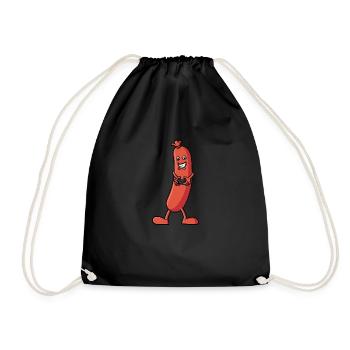 Eine Wurst die zockt - Turnbeutel - Schwarz - Vorne