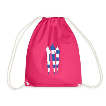 Griechenland Flagge Hellas Athen Griechische Fahne - Turnbeutel - Fuchsia - Vorne