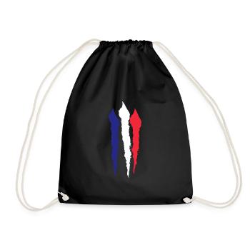Drapeau de la France Look en détresse Drapeau français - Sac de sport léger - noir - Devant