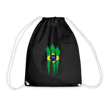 Brazil Flag Brazilian Flag South America - Drawstring Bag - black - Front