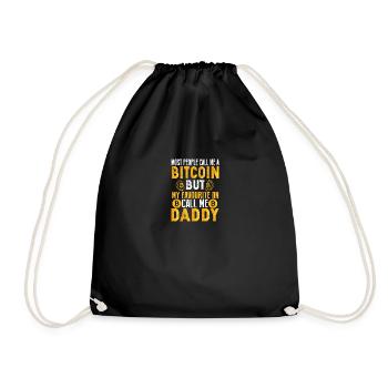 Bitcoin Shirt for Crypto Fans - Drawstring Bag - black - Front