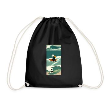 Surfeur Solitaire en Tempête - Sac de sport léger - noir - Devant