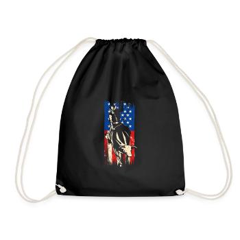 Bull Riding American Flag, Patriotic Rodeo Cowboy - Turnbeutel - Schwarz - Vorne