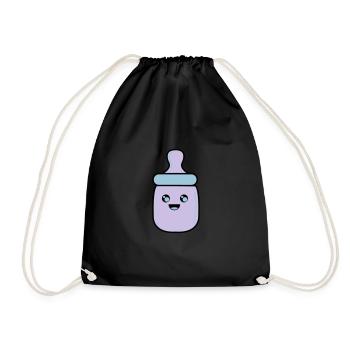 babyflasche 02 - Turnbeutel - Schwarz - Vorne