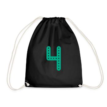4 ANS. 4e ANNIVERSAIRE. ANNIVERSAIRE 4 ANS. 4 - Sac de sport léger - noir - Devant