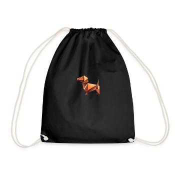 dachshund - Drawstring Bag - black - Front