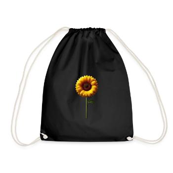 Sonnenblume Blumenranke Blume gelb blumig floral - Turnbeutel - Schwarz - Vorne