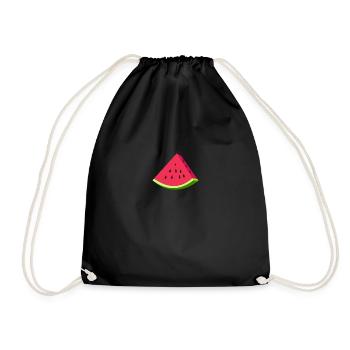 Watermelon slice - Drawstring Bag - black - Front