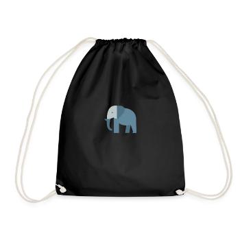 schlichter Elefant - Turnbeutel - Schwarz - Vorne