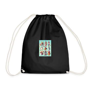 Quirky characters - Drawstring Bag - black - Front