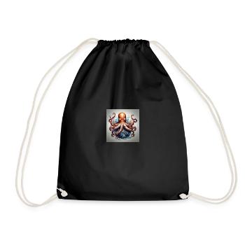 Octopus - Drawstring Bag - black - Front