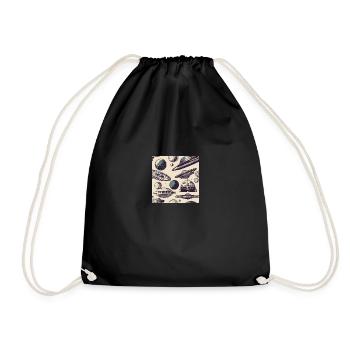 cosmic ships uno#1 - Drawstring Bag - black - Front