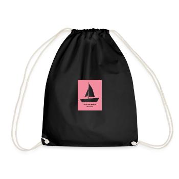 Let the wind guide you to new horizons. - Drawstring Bag - black - Front
