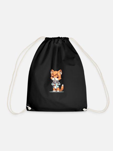 Japanese dog Shiba Inu nurse - Drawstring Bag - black