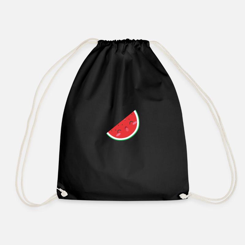 watermelon - Drawstring Bag - black