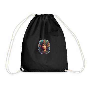 Femme indienne - Sac de sport léger - noir - Devant
