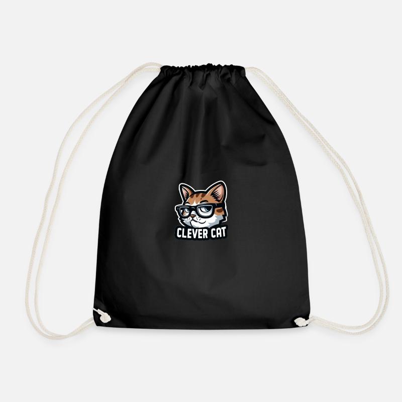 CLEVERE KATZE - Turnbeutel - Schwarz