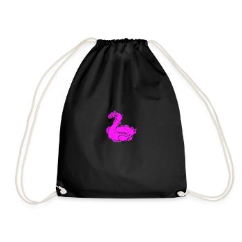 Flamingo Schwimmreifen - Turnbeutel - Schwarz - Vorne